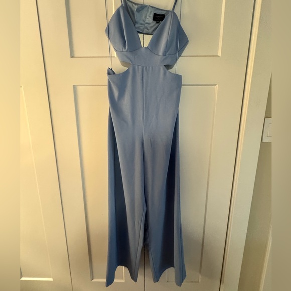 BARDOT Light Blue Cutout Jumpsuit - Picture 2 of 5